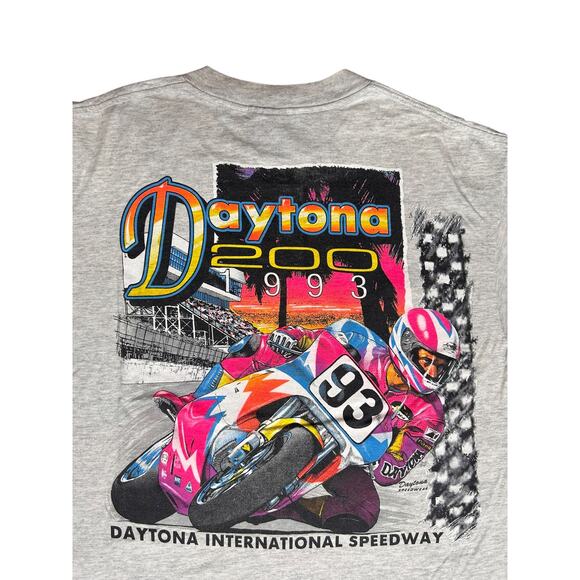 Vintage 90s Daytona 200 Speedway Motorcycle Biker T-Shirt - Picture 3 of 5